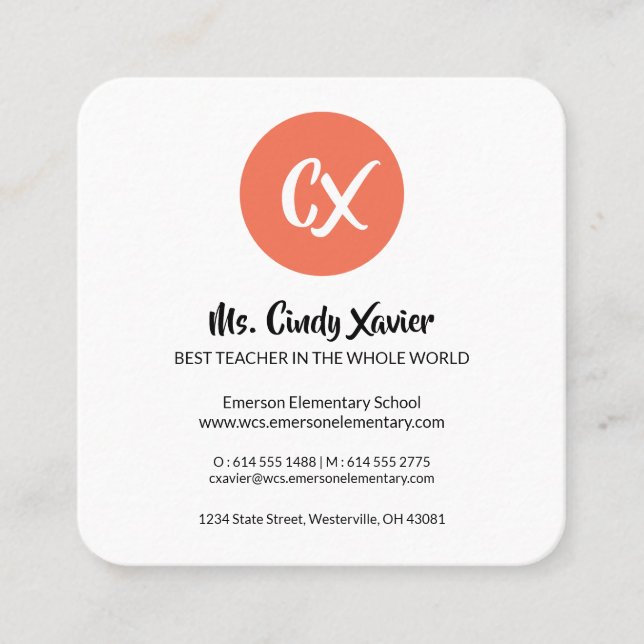 Modern Apples & Pears Education Business Card (Front)