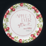 Modern Appley Ever After Apple Bridal Shower Paper Plate<br><div class="desc">Celebrate in style with these Apple-y Ever After bridal shower plates. Decorated with lush watercolor apples and greenery, these sturdy and stylish plates are perfect for serving entrees, appetizers, or desserts. Both practical and festive, they add a cohesive and memorable detail to your fall or orchard-inspired bridal shower décor. Copyright...</div>