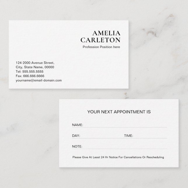 Modern Appointment Card (Front/Back)