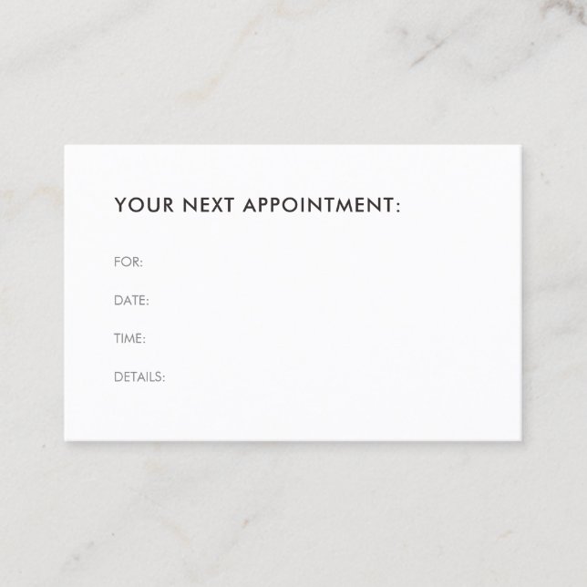 Modern Appointment Reminder Minimalist Template (Front)