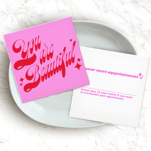 Modern Appointment Reminder, Pink Stars Card