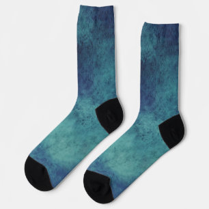 Modern Aqua and Purple Abstract Socks