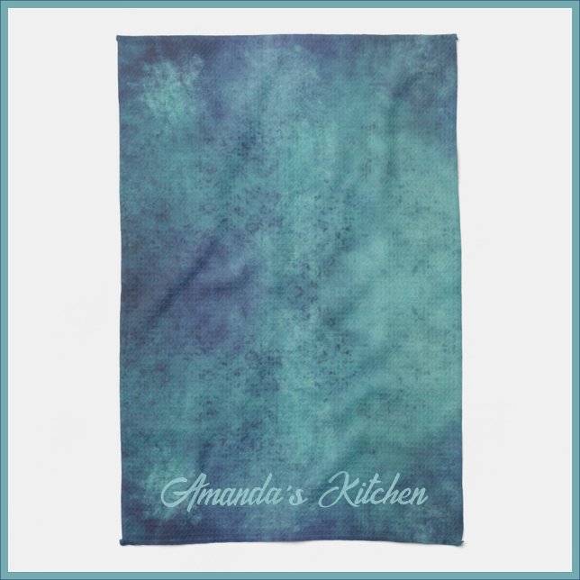 Modern Aqua and Purple Abstract Tea Towel (Creator Uploaded)