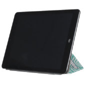 Modern Aqua and White Chevron Diamond Pattern iPad Air Cover (Folded)