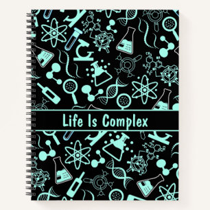 modern aqua blue biochemistry life is complex  notebook