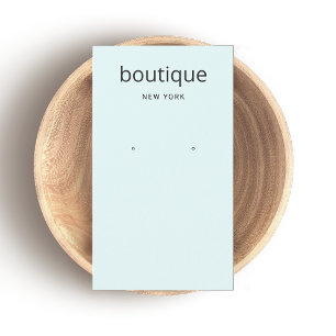 Modern Aqua Blue Long Earring Display Card