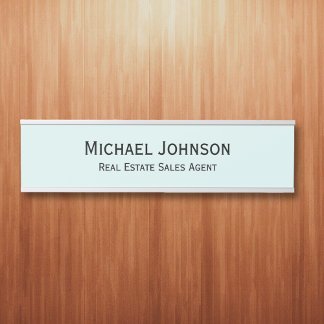 Modern Aqua Blue Professional Business Office Door Sign