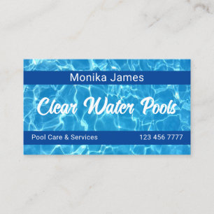 Modern Aqua Blue Swimming Pool Photo Business Card