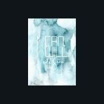 Modern Aqua Blue Watercolor Wash Inspiring Quote Canvas Print<br><div class="desc">Minimalist theme,  features an inspirational quotation "I Can.  I Will. End of Story." in modern typography and calligraphy,  against an aqua blue watercolor background.  Great gift idea for yourself,  friends,  and loves ones.</div>