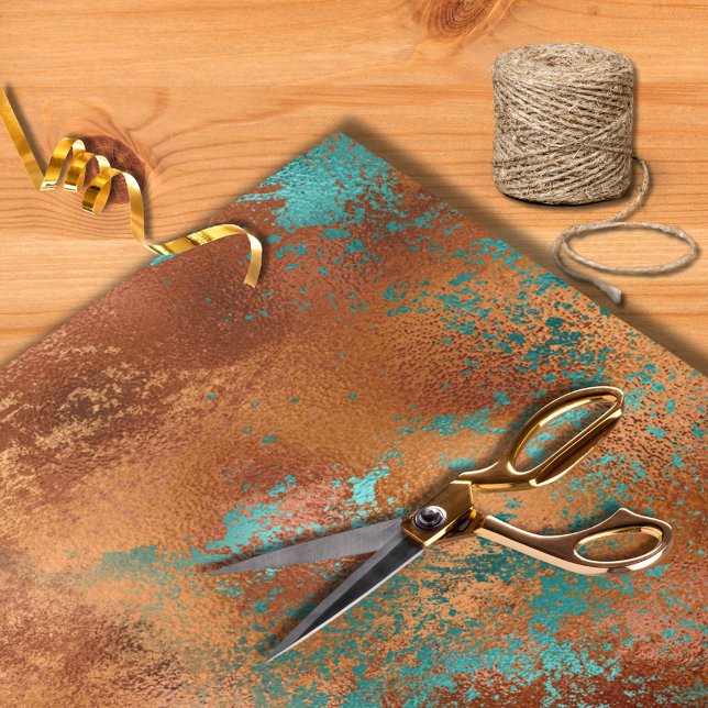 Modern Aqua & Faux Copper Colour Wedding Tissue Paper (Creator Uploaded)