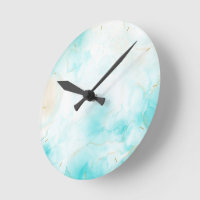 Modern Aqua Gold Alcohol Ink Art Watercolor Ocean