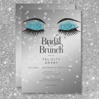 Modern Aqua Teal Glam Eyes Bridal Brunch