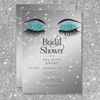 Modern Aqua Teal Glam Eyes Bridal Shower