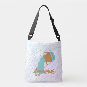 Modern Aquarius Water Bearer Zodiac Crossbody Bag