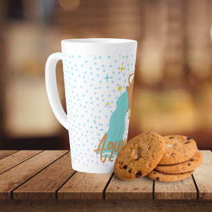 Modern Aquarius Water Bearer Zodiac   Latte Mug