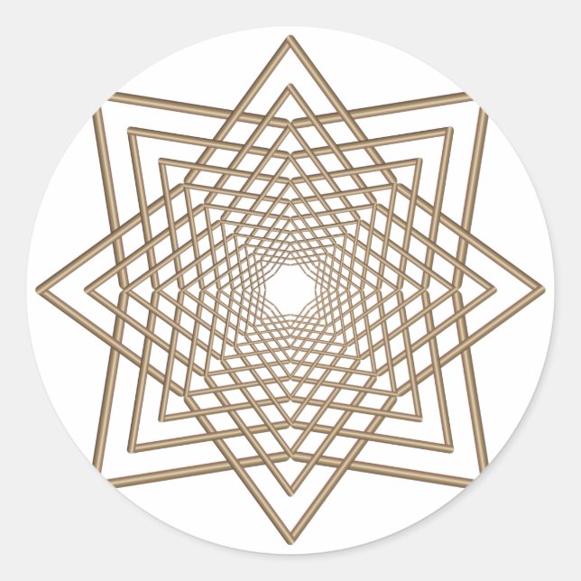 modern arabesque classic round sticker (Front)