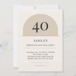 Modern Arch 40th Birthday Dinner Party Invitation