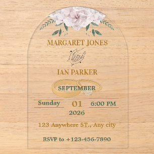 Modern Arch Acrylic Transparent Wedding Invitation