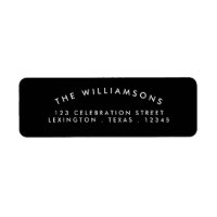 Modern Arch Address Label Black | White