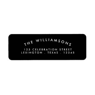 Modern Arch Address Label Black | White