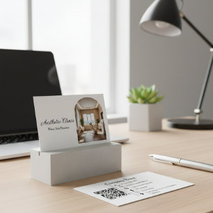  Modern Arch Aesthetic Clinic QR Code Photo Business Card