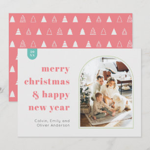 Modern Arch and Minimalist Photo Christmas Card
