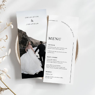 Modern Arch Black and White Wedding Photo Menu