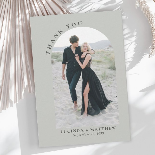 Modern Arch Boho Wedding Thank You Card (Creator Uploaded)
