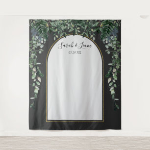 Modern arch botanic Wedding Photo backdrop Tapestry
