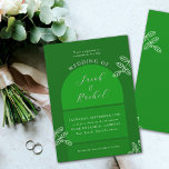 Modern Arch Branches Elegant Emerald Green Wedding Invitation<br><div class="desc">This wedding design features a modern arch shape accented with several branch silhouettes. Click the customise button for more flexibility in modifying the text or moving the graphics! Variations of this design as well as coordinating products are available in our shop, zazzle.com/store/doodlelulu. Contact us if you need this design applied...</div>