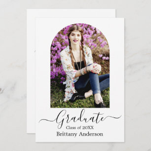 Modern Arch Calligraphy Graduation Party Invitation