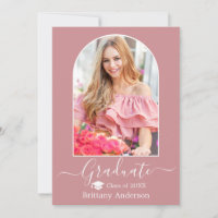 Modern Arch Cap Dusty Pink Graduation