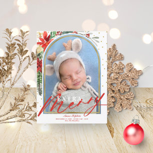Modern Arch Christmas Baby Birth Announcement
