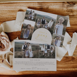 Modern Arch   Cream Foil Multi Photo What A Year