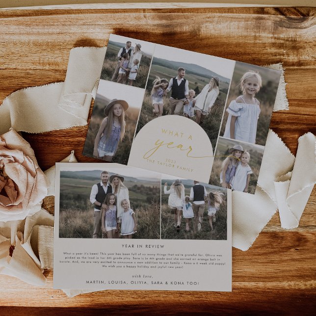 Modern Arch | Cream Foil Multi Photo What A Year (Creator Uploaded)