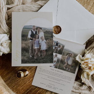 Modern Arch   Cream Foil New Year Photo