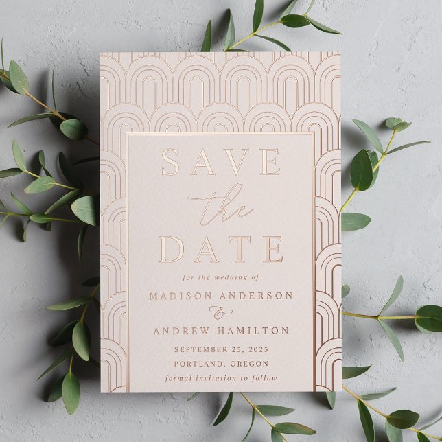 Modern Arch Deco Wedding Save the Date (Creator Uploaded)