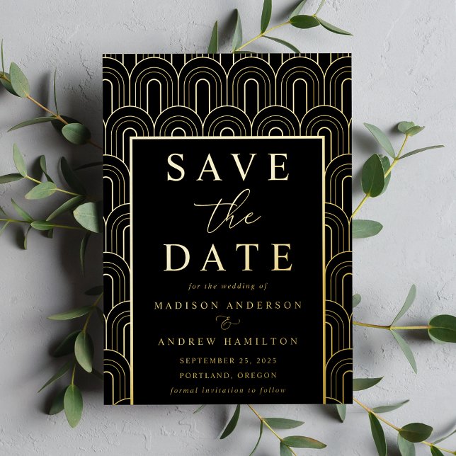 Modern Arch Deco Wedding Save the Date (Creator Uploaded)