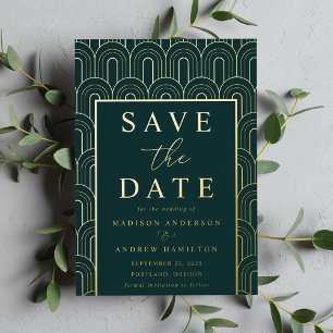 Modern Arch Deco Wedding Save the Date