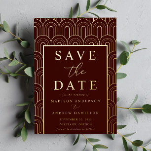 Modern Arch Deco Wedding Save the Date