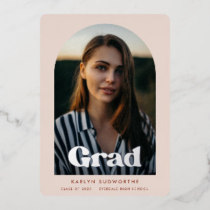 Modern arch design Photo Graduation Party Silver