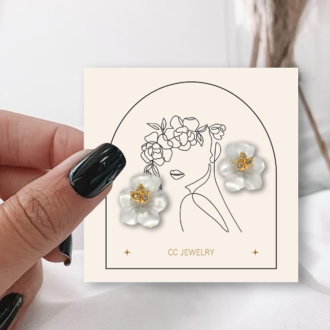 Modern Arch Flower Woman Jewellery Display Card (Modern Arch Flower Woman Jewelry Display Card)