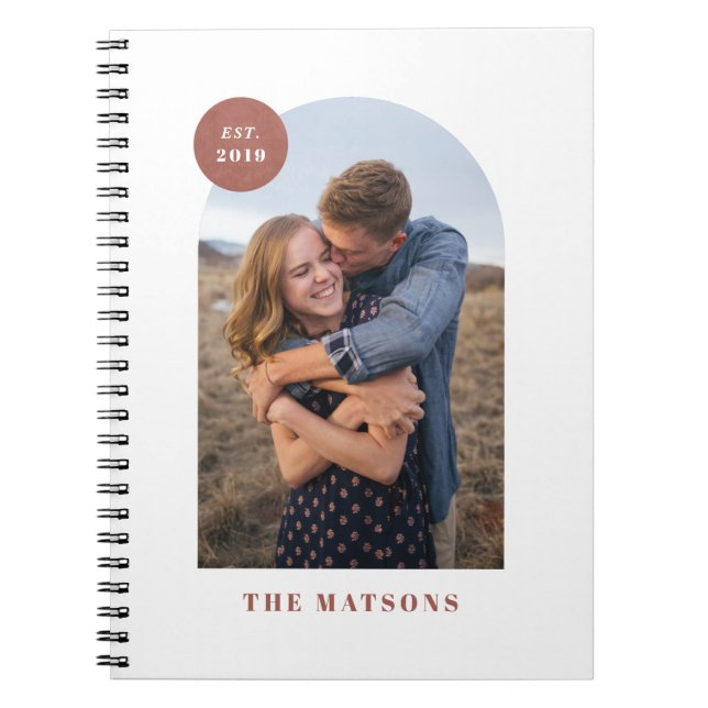 Modern Arch Frame Custom Photo Journal - Red (Front)