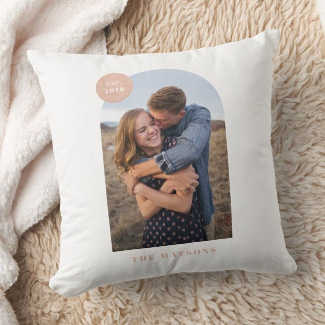 Modern Arch Frame Custom Photo Pillow - Peach (Creator Uploaded)