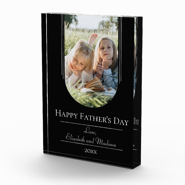 Modern Arch Frame Photo Father's Day | Black Block (Right)
