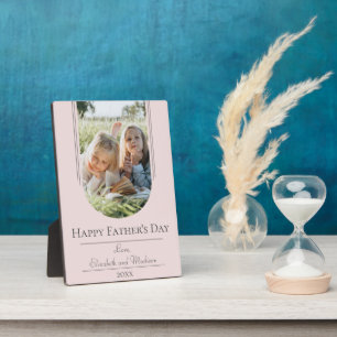 Modern Arch Frame Photo Father's Day Pink