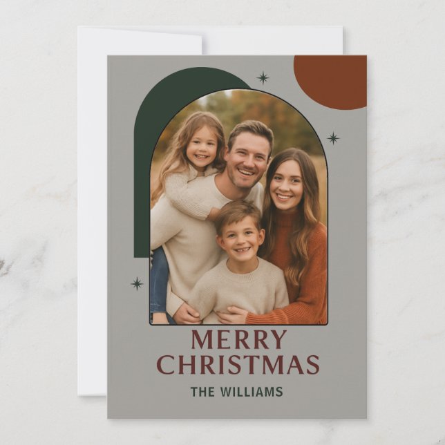 Modern Arch Geometric Christmas Card (Front)
