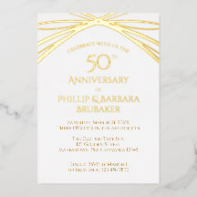 Modern Arch Golden 50th Wedding Anniversary Party