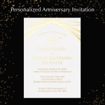 Modern Arch Golden 50th Wedding Anniversary Party