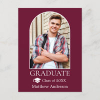 Modern Arch Grad Cap Burgundy Graduation